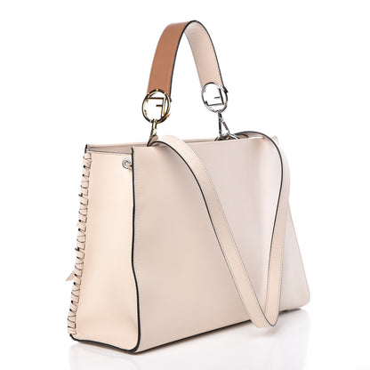 Fendi Vitello Century F is Fendi Whipstitch Bi-Color Regular Runaway Satchel Camelia Orzo Multicolor 4 of 12