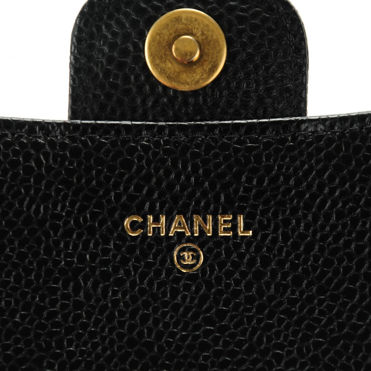 Caviar Quilted Wallet on Removable Chain Black