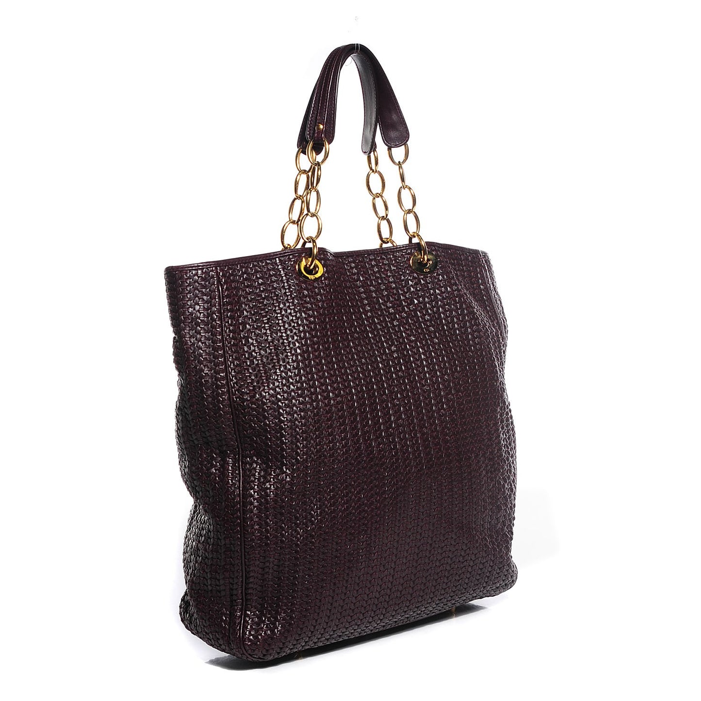 Lambskin Woven Large Dior Soft Tote Burgundy