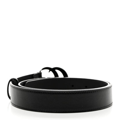Gucci Azalea Calfskin Enamel Monochrome Double G 30mm Belt 85 34 Black 2 of 8