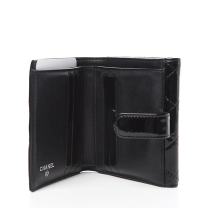 Chanel Patent Quilted Brilliant Compact Wallet Black 5 of 13