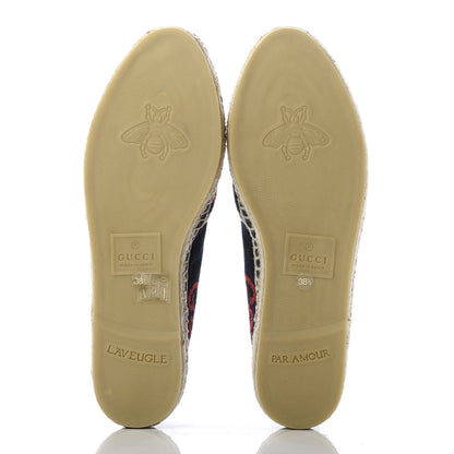 Gucci Terry Cloth GG Monogram Espadrilles 38.5 Blue Red 5 of 10