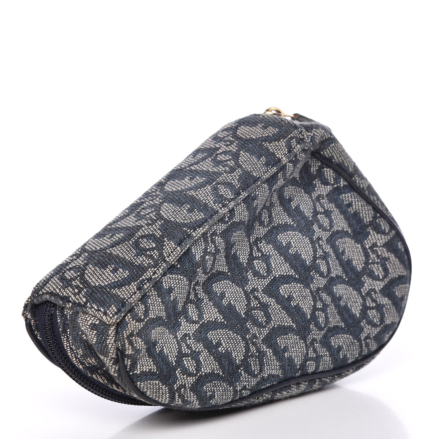 Christian Dior Monogram Mini Saddle Zip Pouch Navy Blue 3 of 12