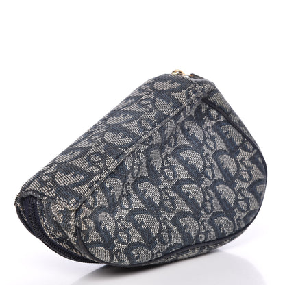 Christian Dior Monogram Mini Saddle Zip Pouch Navy Blue 3 of 12