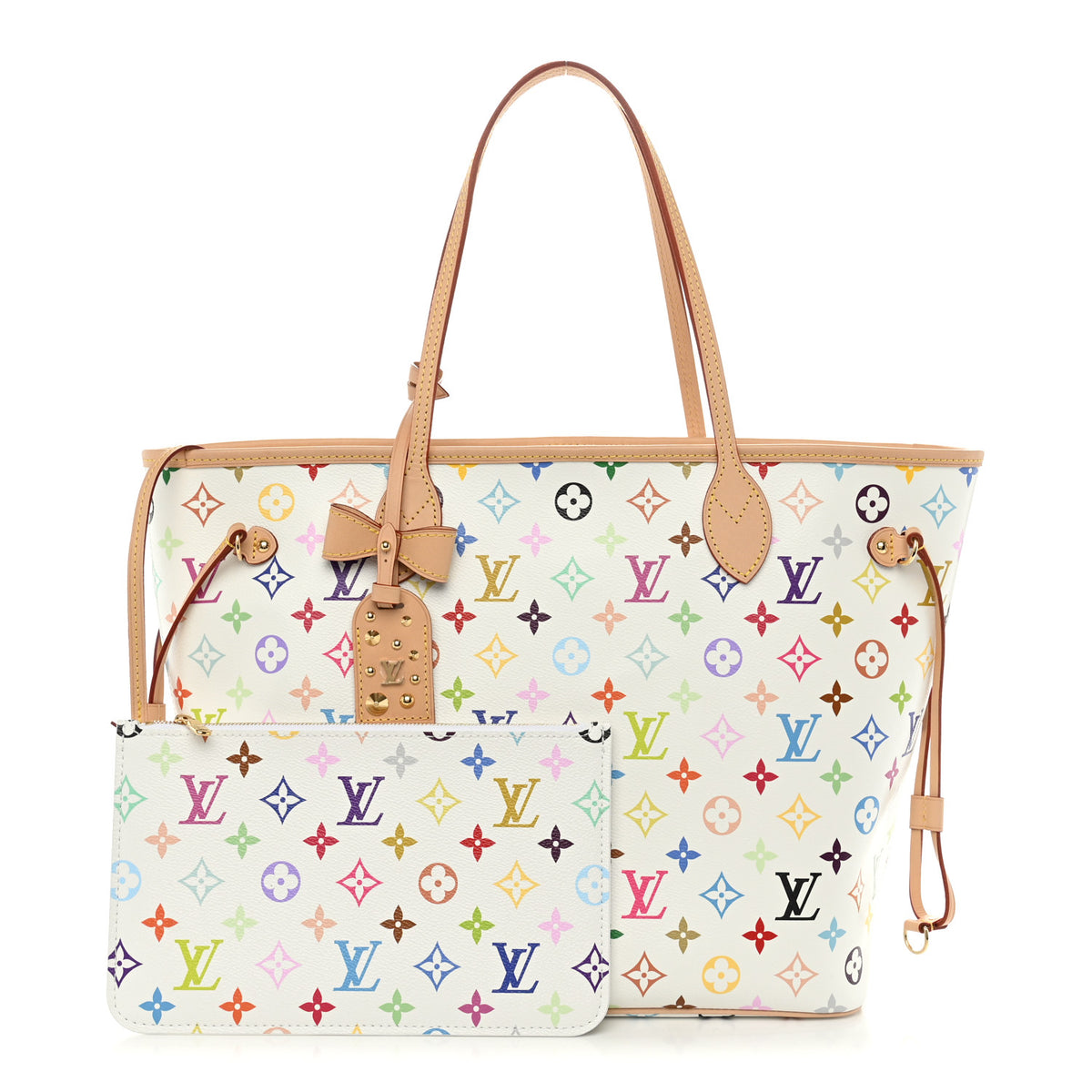 LV X TM Monogram Multicolor Neverfull MM White