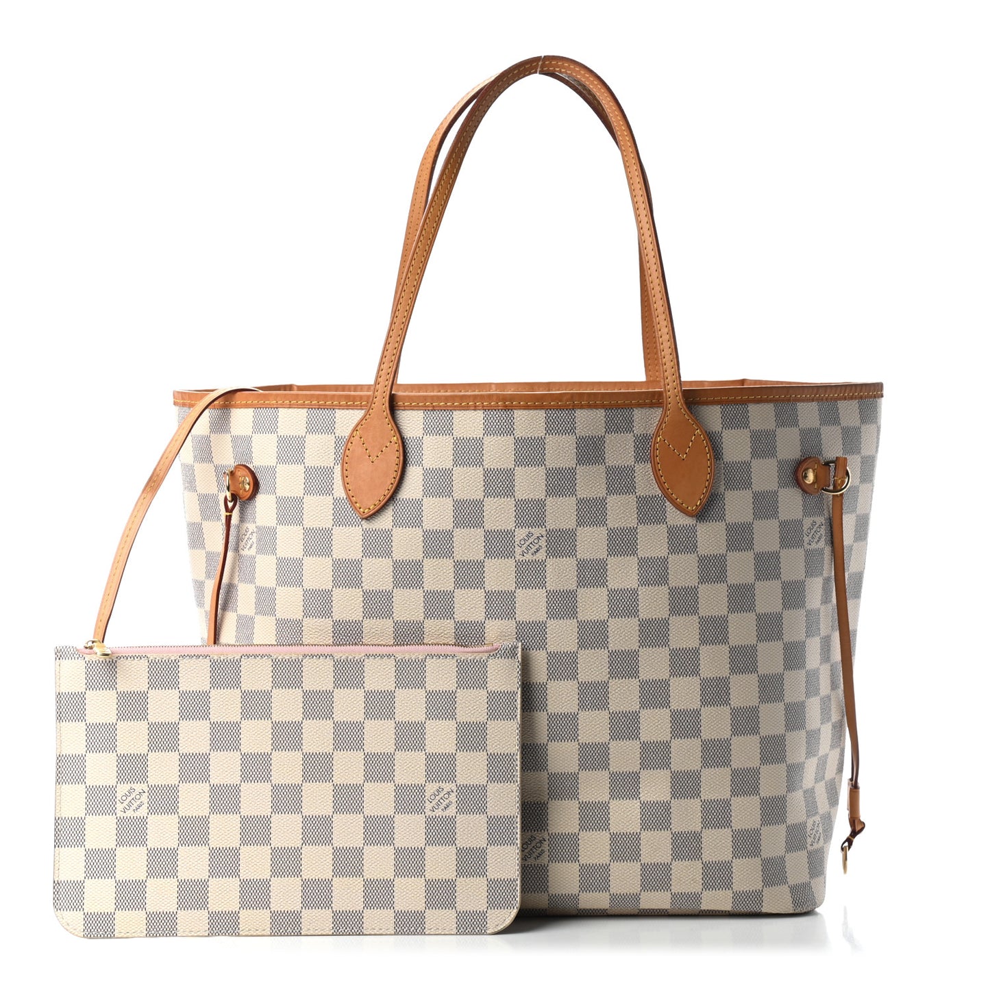 Damier Azur Neo Neverfull MM Rose Ballerine