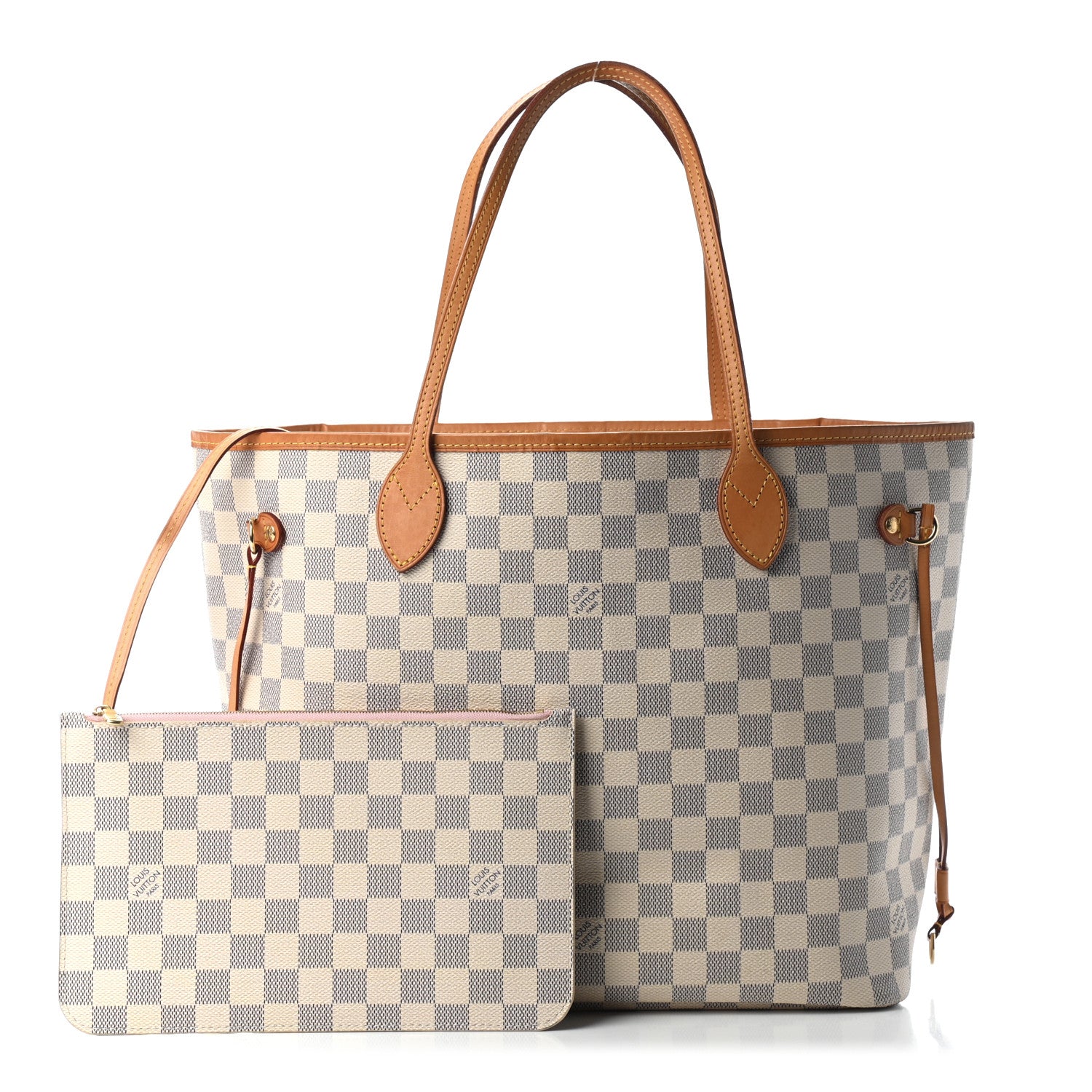 Louis Vuitton Damier Azur Neo Neverfull MM Rose Ballerine 1 of 9