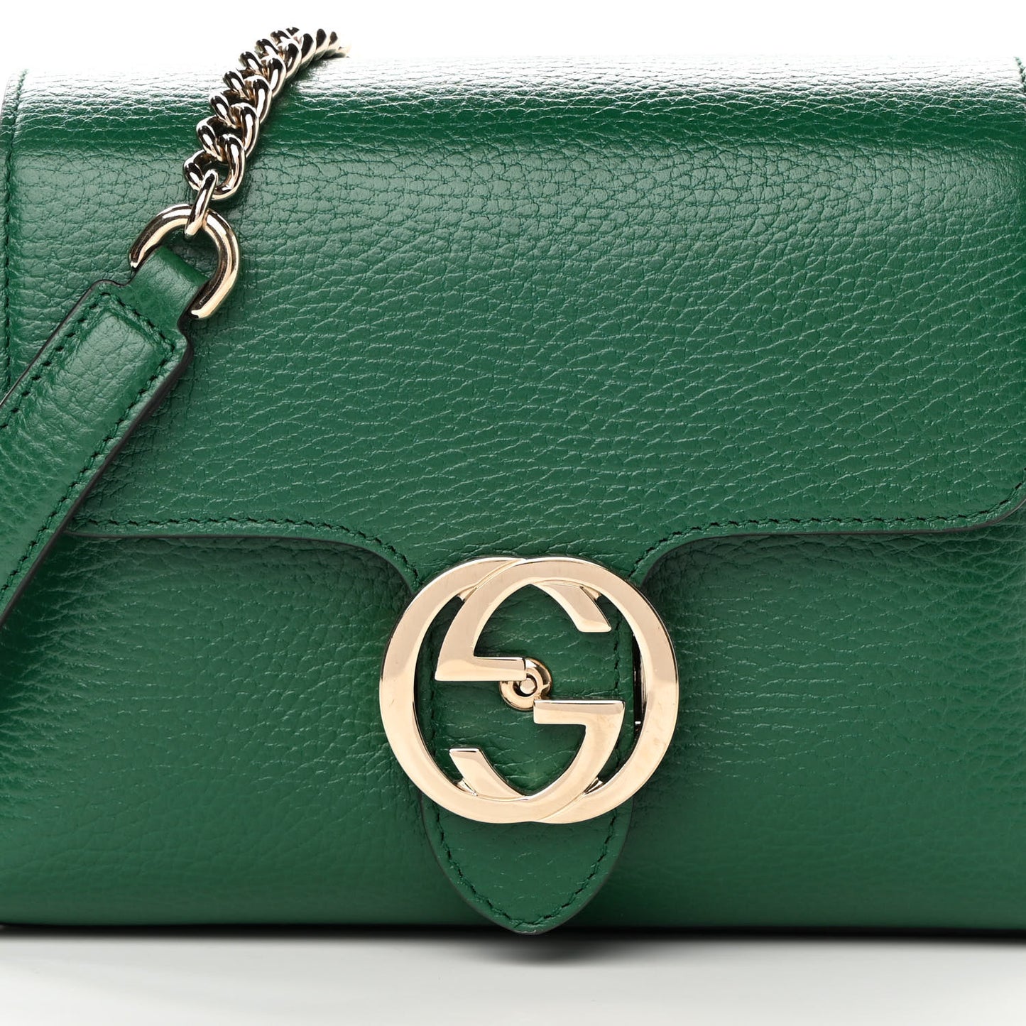 Dollar Calfskin Interlocking G Crossbody Bag Emerald