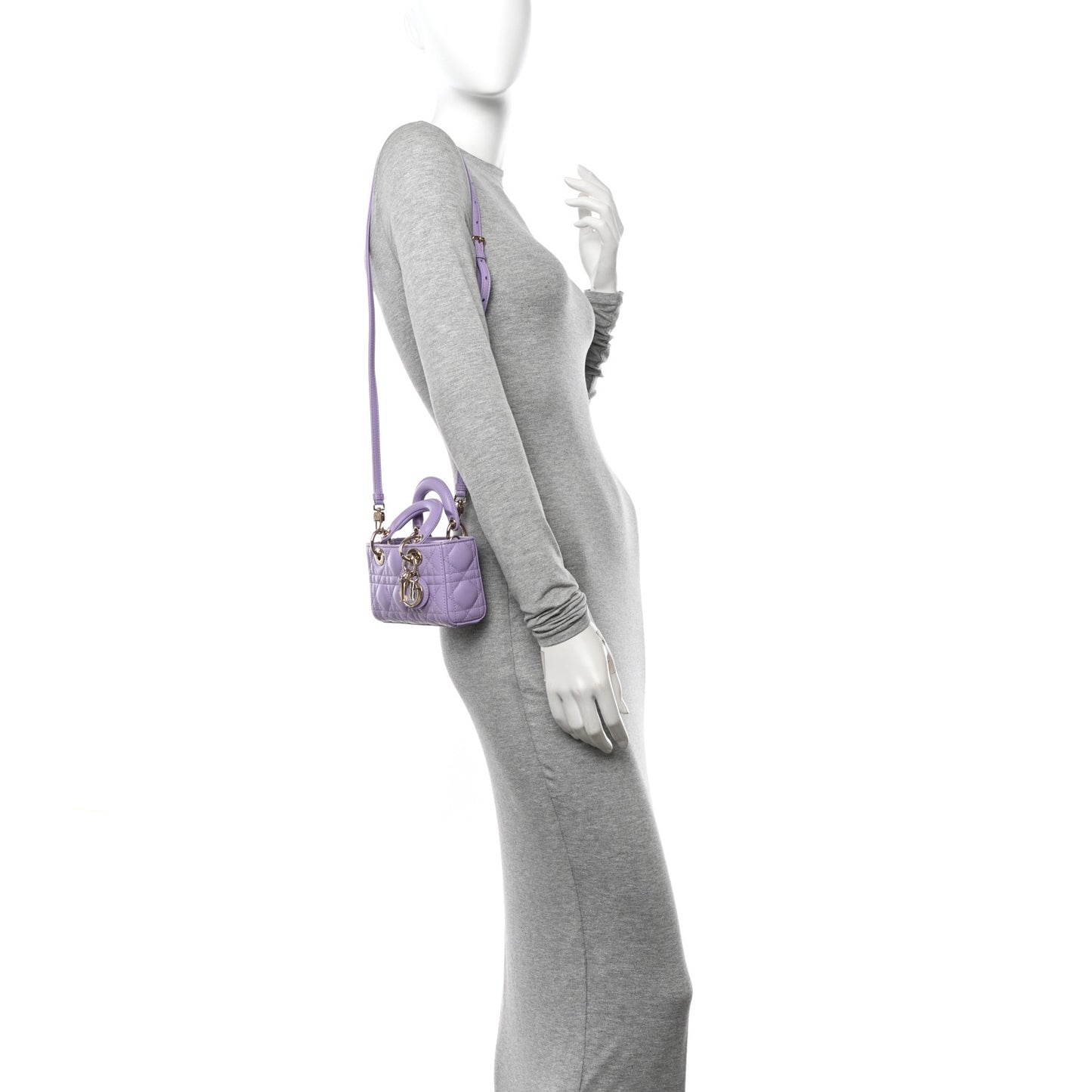 Lambskin Cannage Micro Lady D-Joy Light Purple