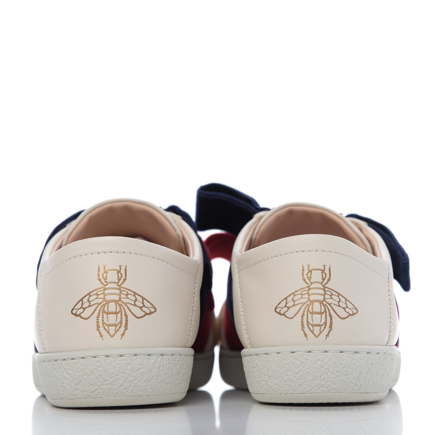 Gucci Calfskin Velvet Womens Bow Ace Sneakers 36 White 8 of 11