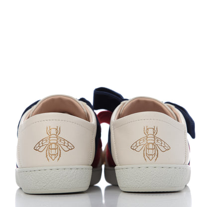Gucci Calfskin Velvet Womens Bow Ace Sneakers 36 White 8 of 11