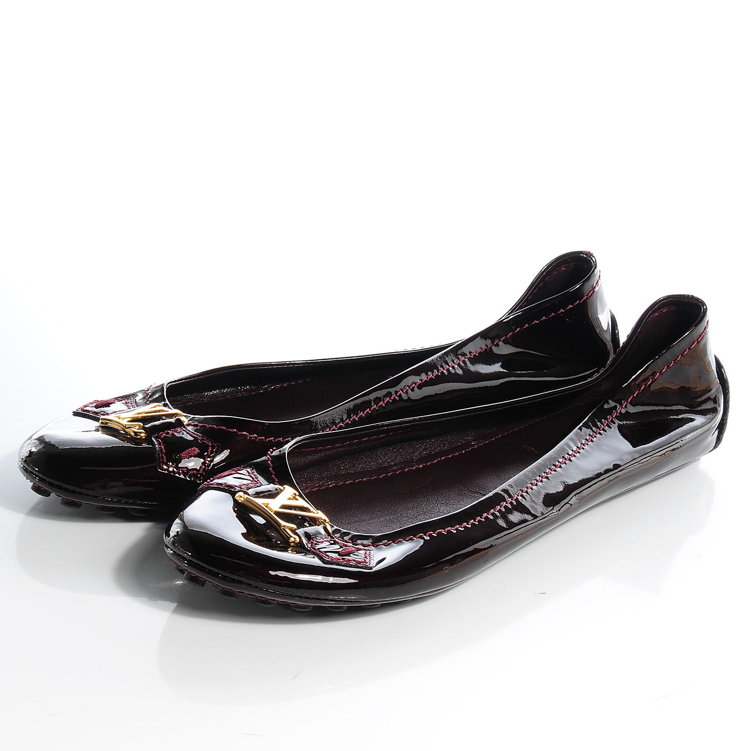 Louis Vuitton Patent Oxford Ballerina Flats Amarante Size 42 3 of 9