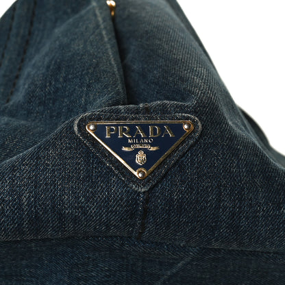 Prada Denim Logo Tote Avio 8 of 12
