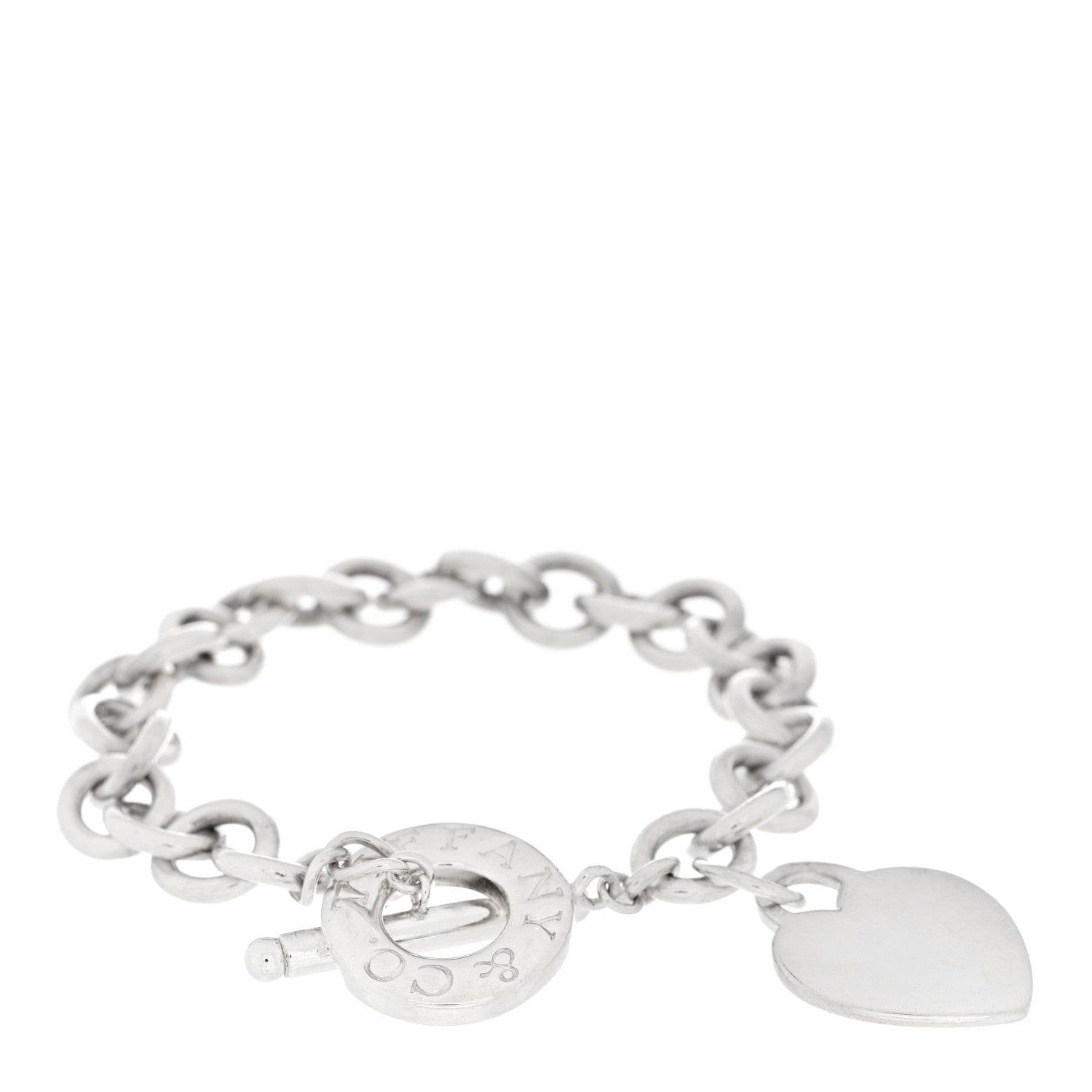 Tiffany Sterling Silver Heart Tag Toggle Bracelet 1 of 3