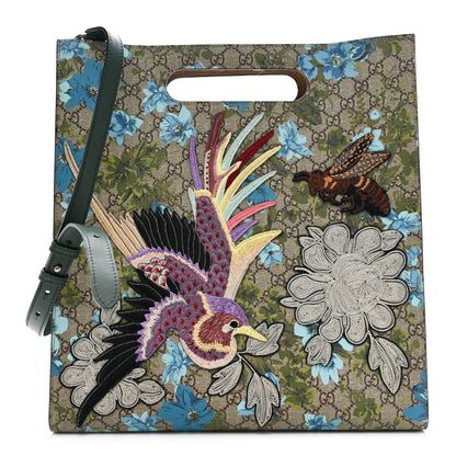 Gucci GG Supreme Monogram Blooms Embroidered Medium XL Tote 1 of 9
