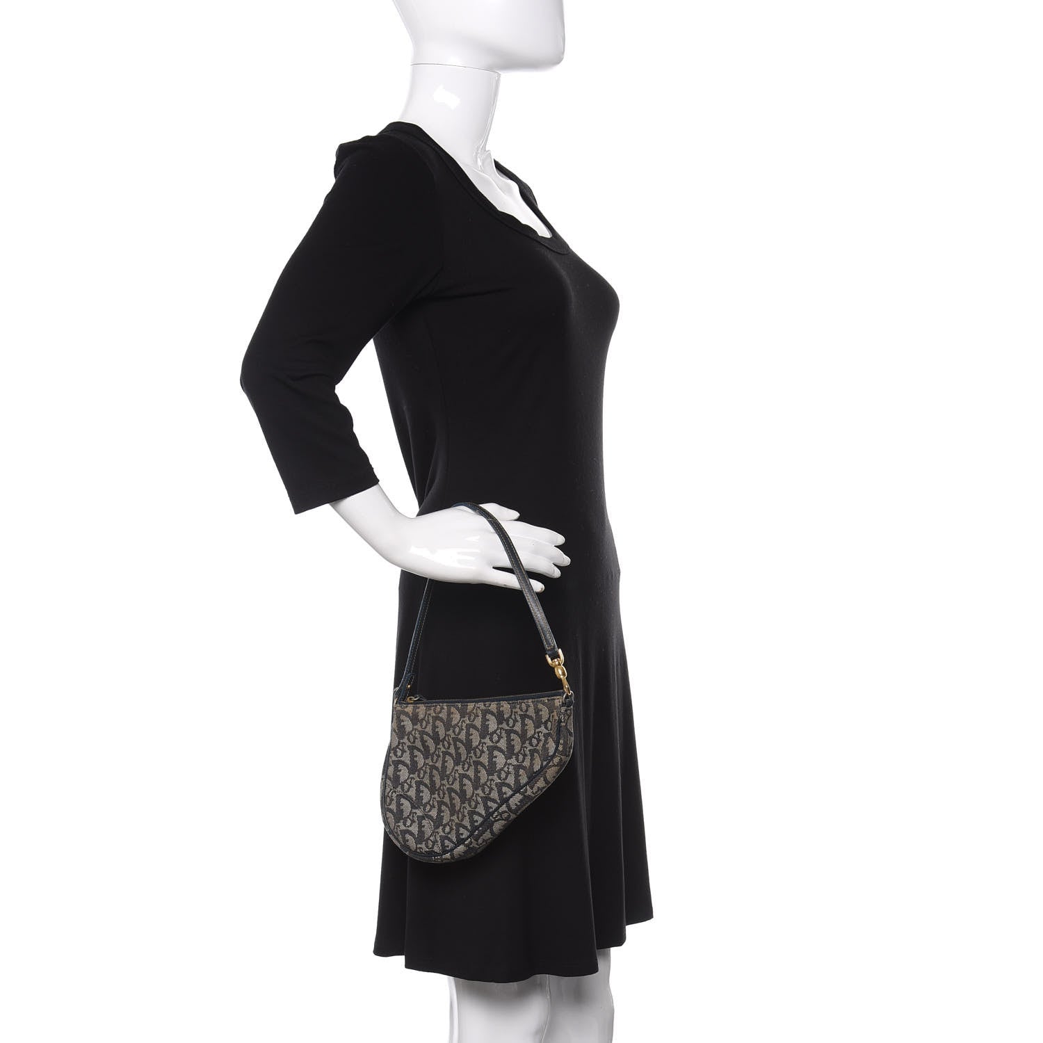 Christian Dior Monogram Mini Saddle Pochette Navy 2 of 10