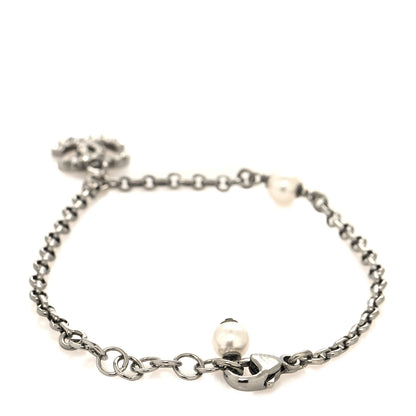Chanel Pearl Crystal CC Bracelet Silver 3 of 5