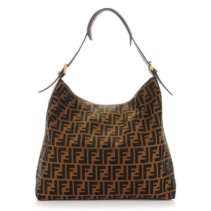 Fendi Zucca Vitello Artic Large Hobo Tobacco Castagna 1 of 7