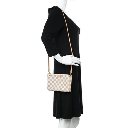 Louis Vuitton Damier Azur Double Zip Pochette 3 of 9