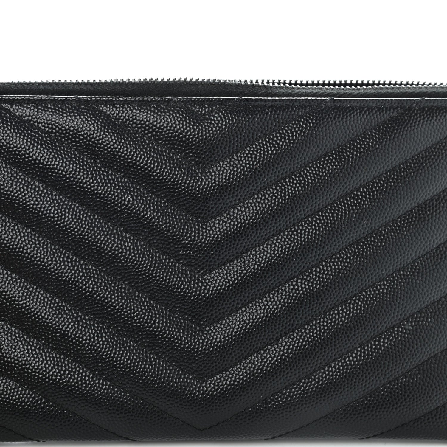 Saint Laurent Grain De Poudre Chevron Monogram Bill Pouch Black 8 of 11
