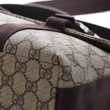 Gucci GG Plus Monogram Large Double Buckle Flap Messenger Bag Beige Dark Brown 9 of 12