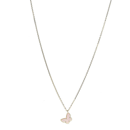 Van Cleef & Arpels 18K Yellow Gold Mother of Pearl Sweet Alhambra Butterfly Pendant Necklace 1 of 5