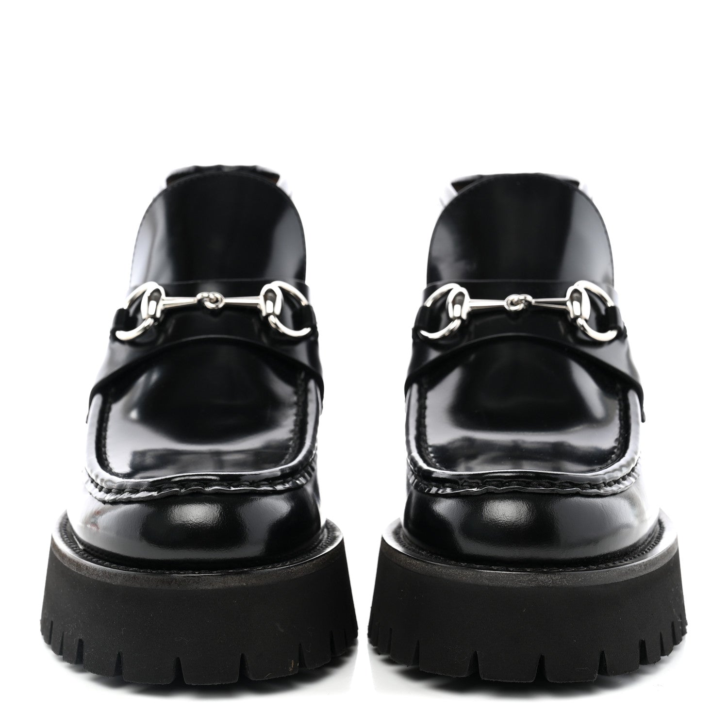 Gucci Cordovan Lux Womens Horsebit Platform Ankle Boots 38.5 Black 2 of 10