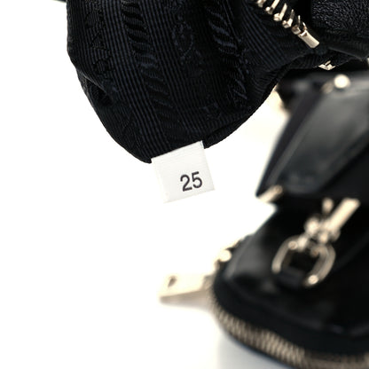 Prada Nappa Re-Nylon Triangle Quilted Patchwork System Shoulder Bag Black 7 of 12