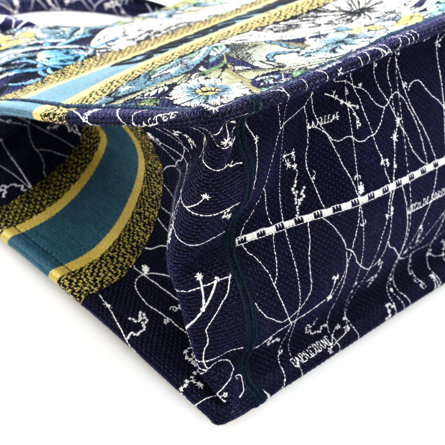 Canvas Embroidered Medium Zodiac Book Tote Blue Multicolor
