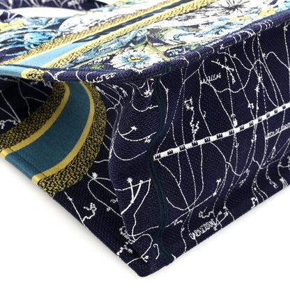 Christian Dior Canvas Embroidered Medium Zodiac Book Tote Blue Multicolor 9 of 10