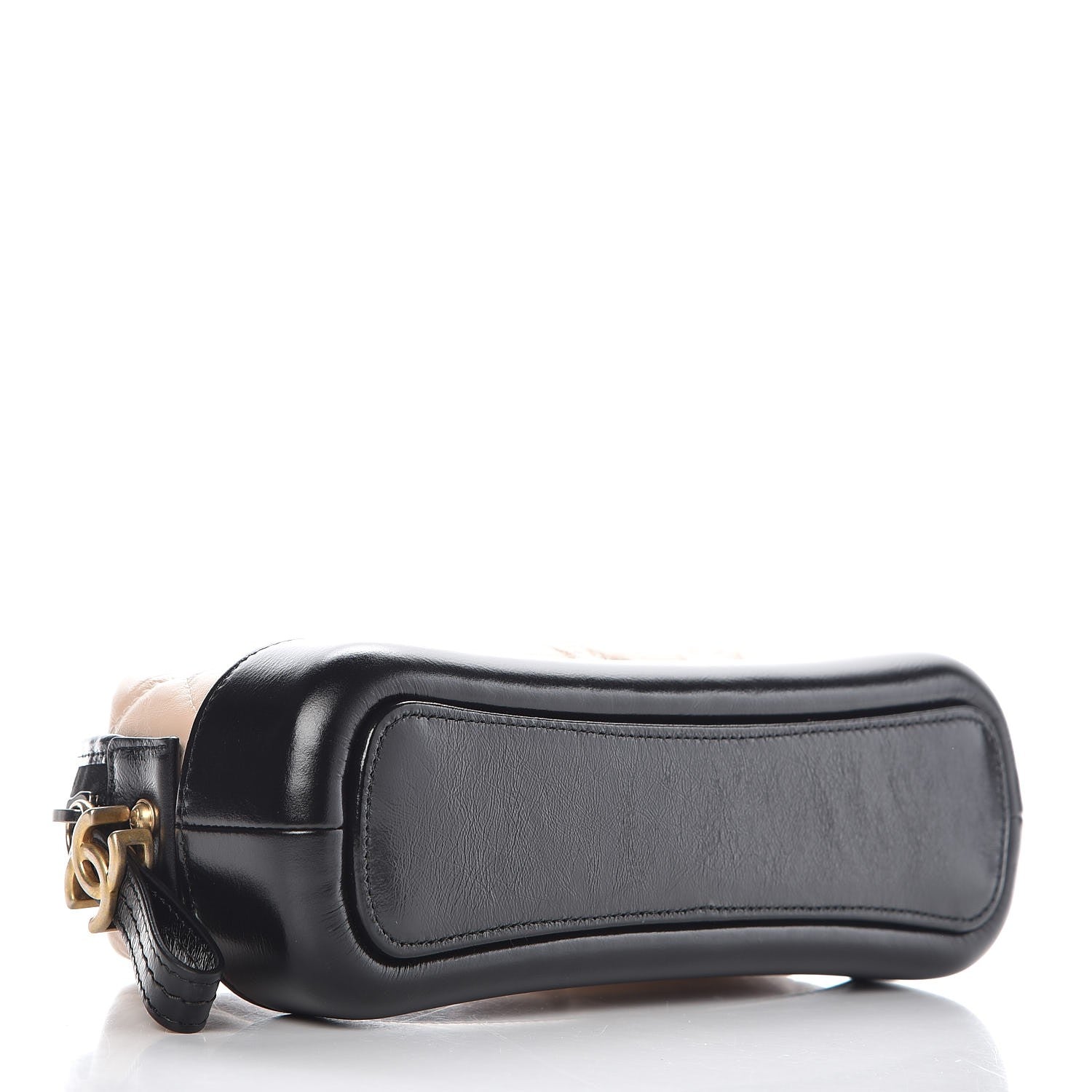 Chanel Aged Calfskin Quilted Gabrielle Classic Pouch Beige Black 4 of 9