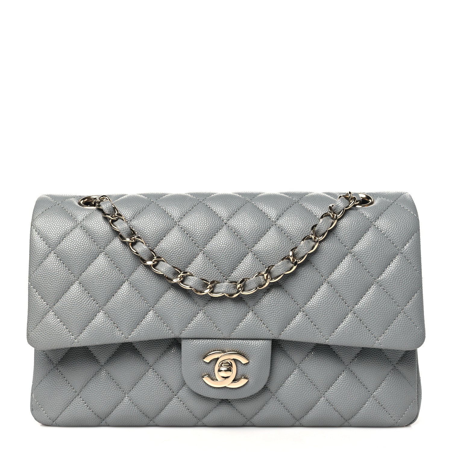 Chanel Caviar Quilted Medium Double Flap Grey 1 of 11
