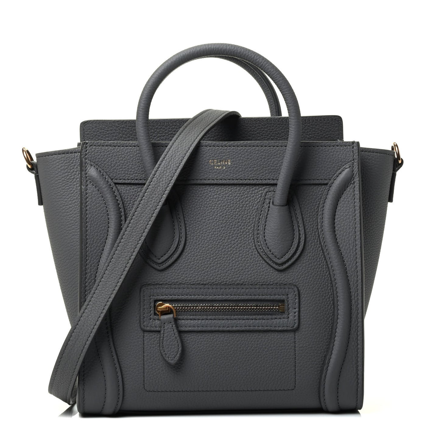 Baby Drummed Calfskin Nano Luggage Kohl