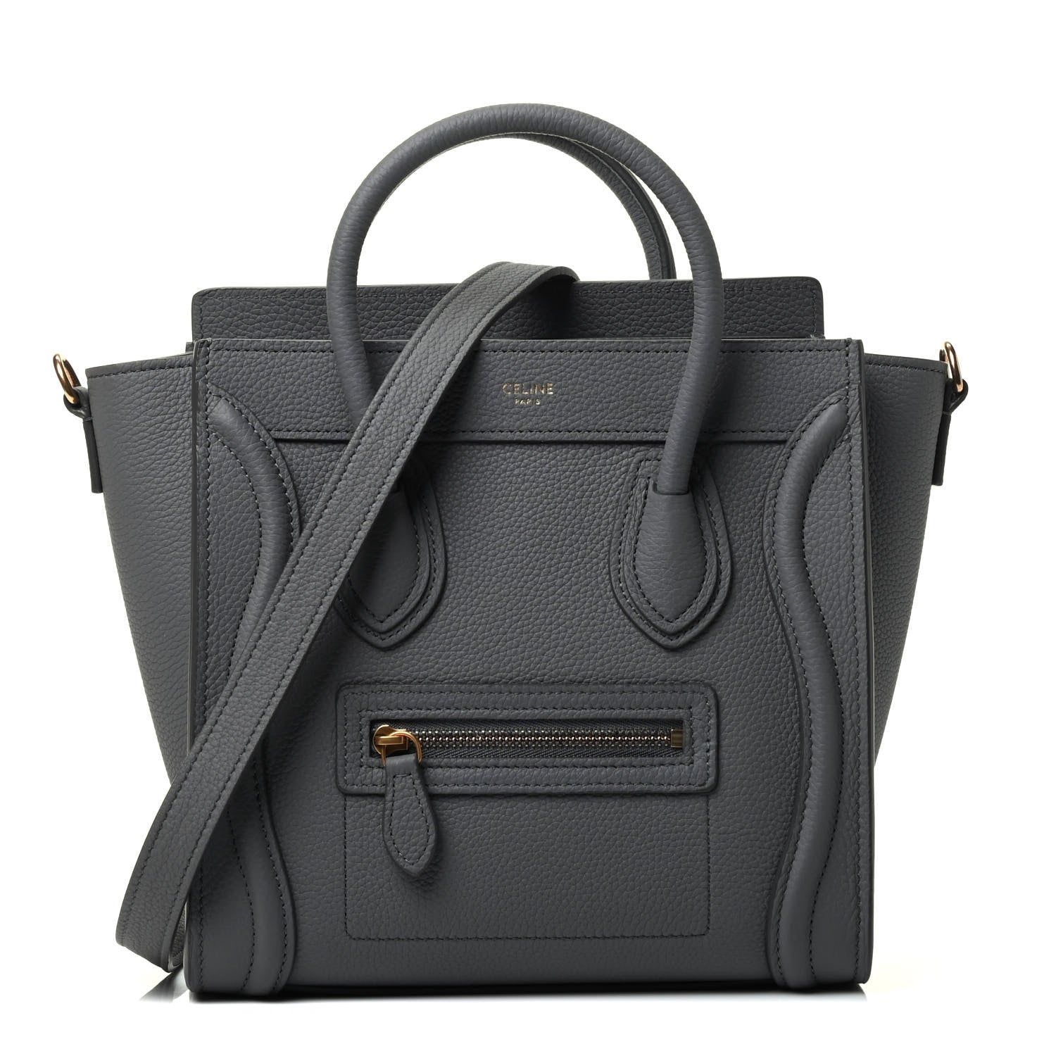 Celine Baby Drummed Calfskin Nano Luggage Kohl 1 of 4