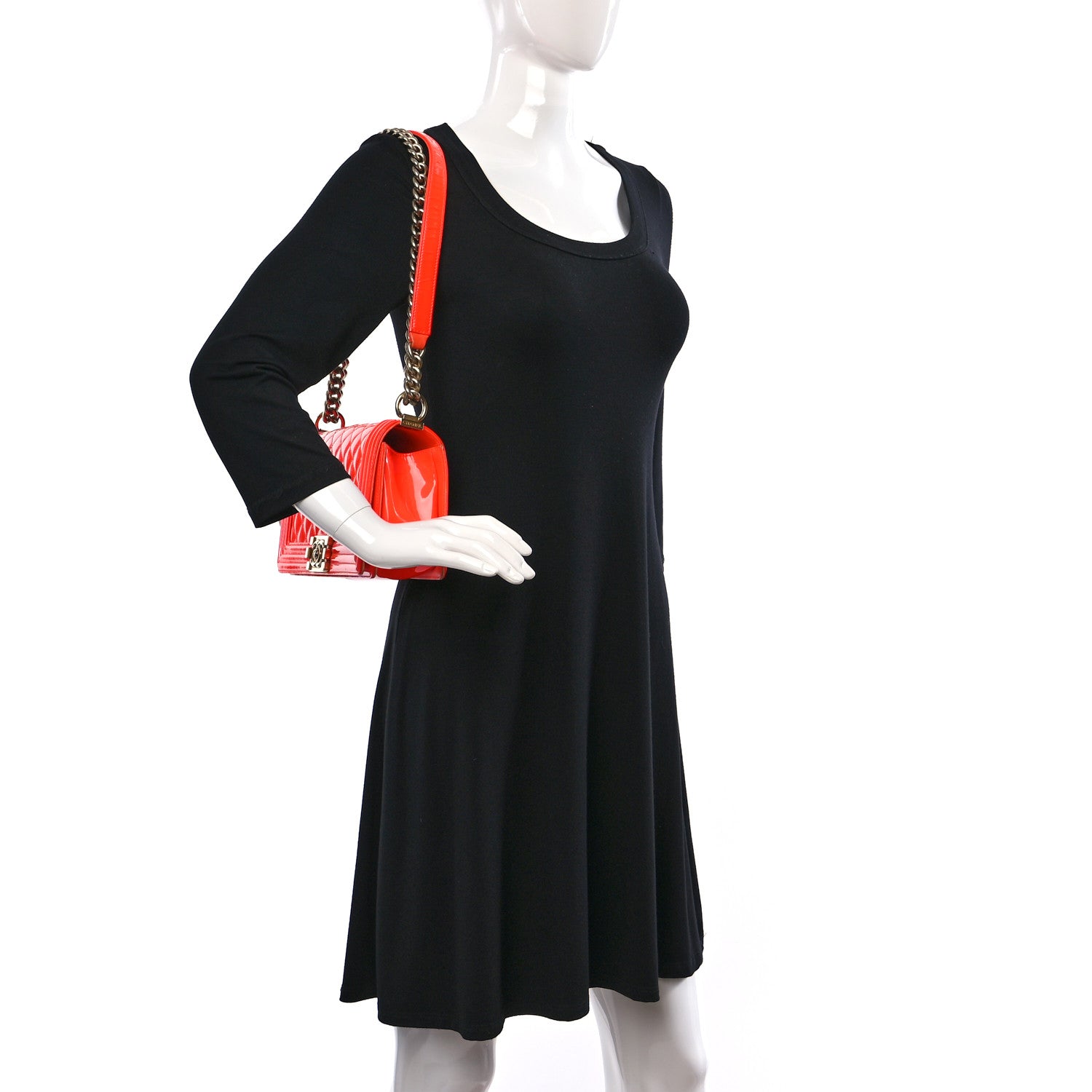 Chanel Patent Quilted Medium Boy Flap Orange 2 of 11