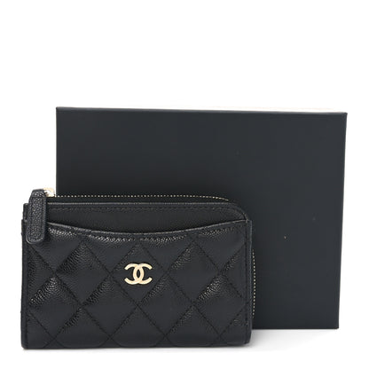 Chanel Caviar Quilted CC Zip Around Card Holder Black 8 of 8