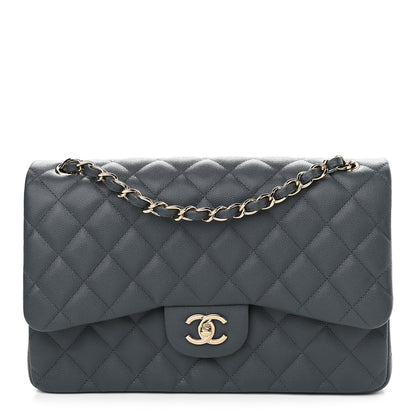 Chanel Caviar Quilted Jumbo Double Flap Dark Blue 1 of 9