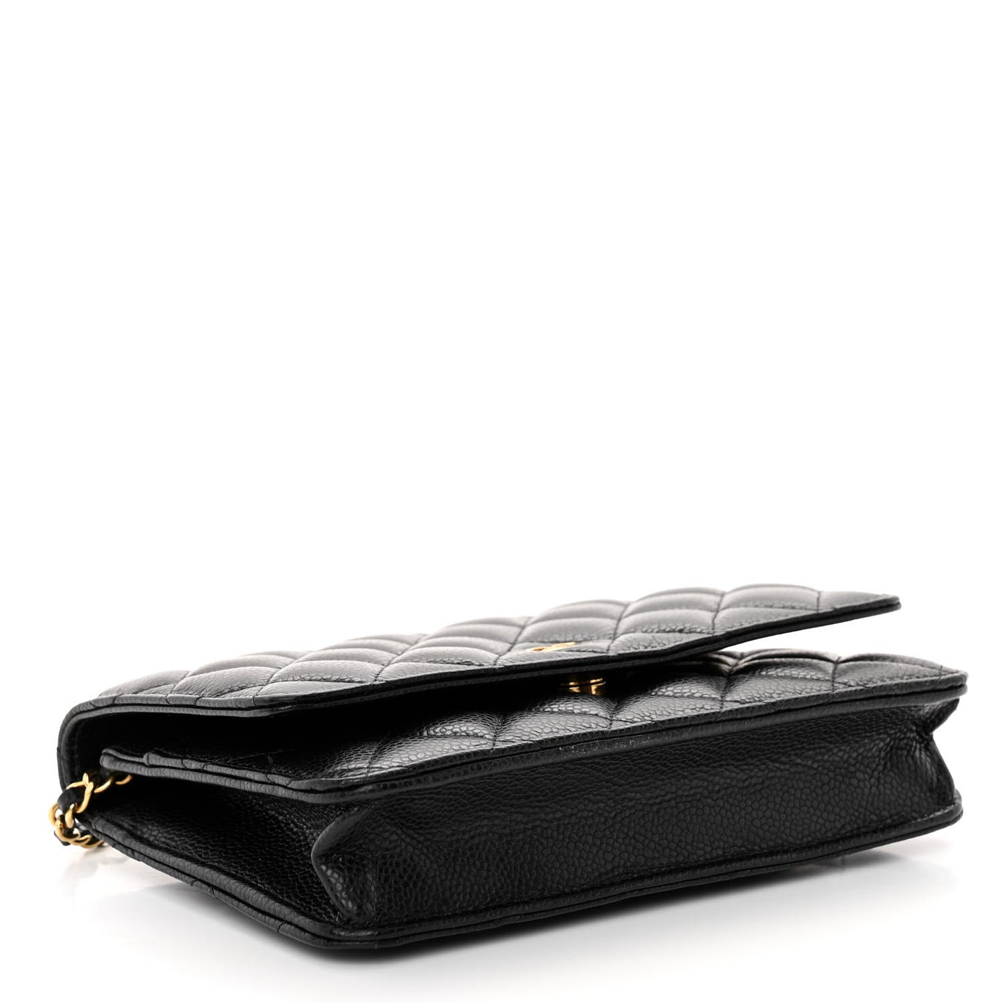Caviar Quilted Wallet on Chain WOC Black