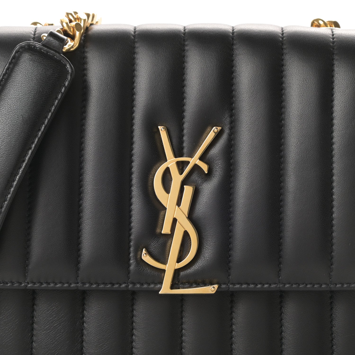 Saint Laurent Lambskin Matelasse Monogram Medium Vicky Chain Bag Black 8 of 10