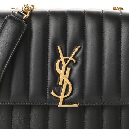 Saint Laurent Lambskin Matelasse Monogram Medium Vicky Chain Bag Black 8 of 10