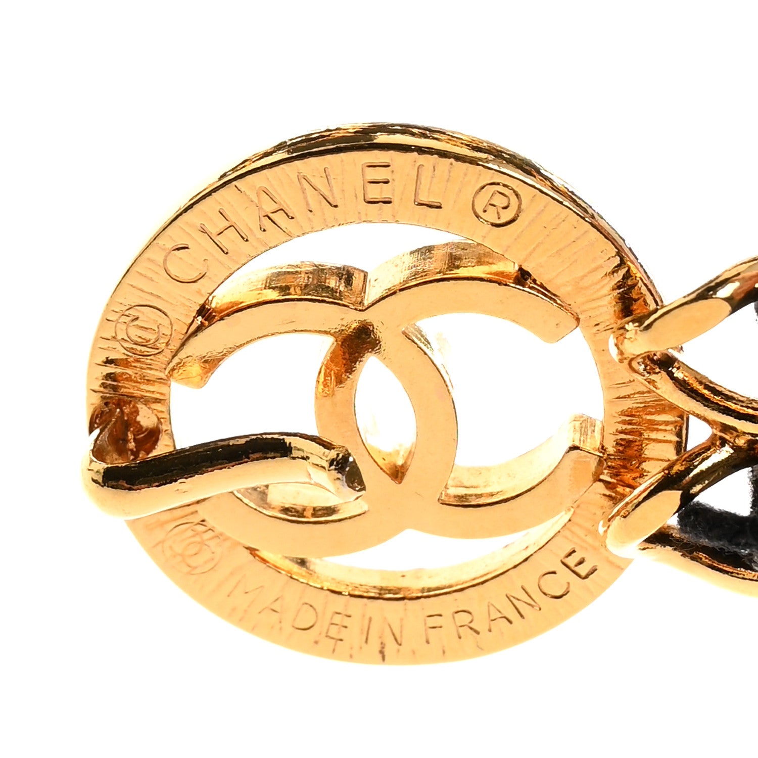 Chanel Lambskin Chain CC Medallion Belt Black Gold 3 of 4
