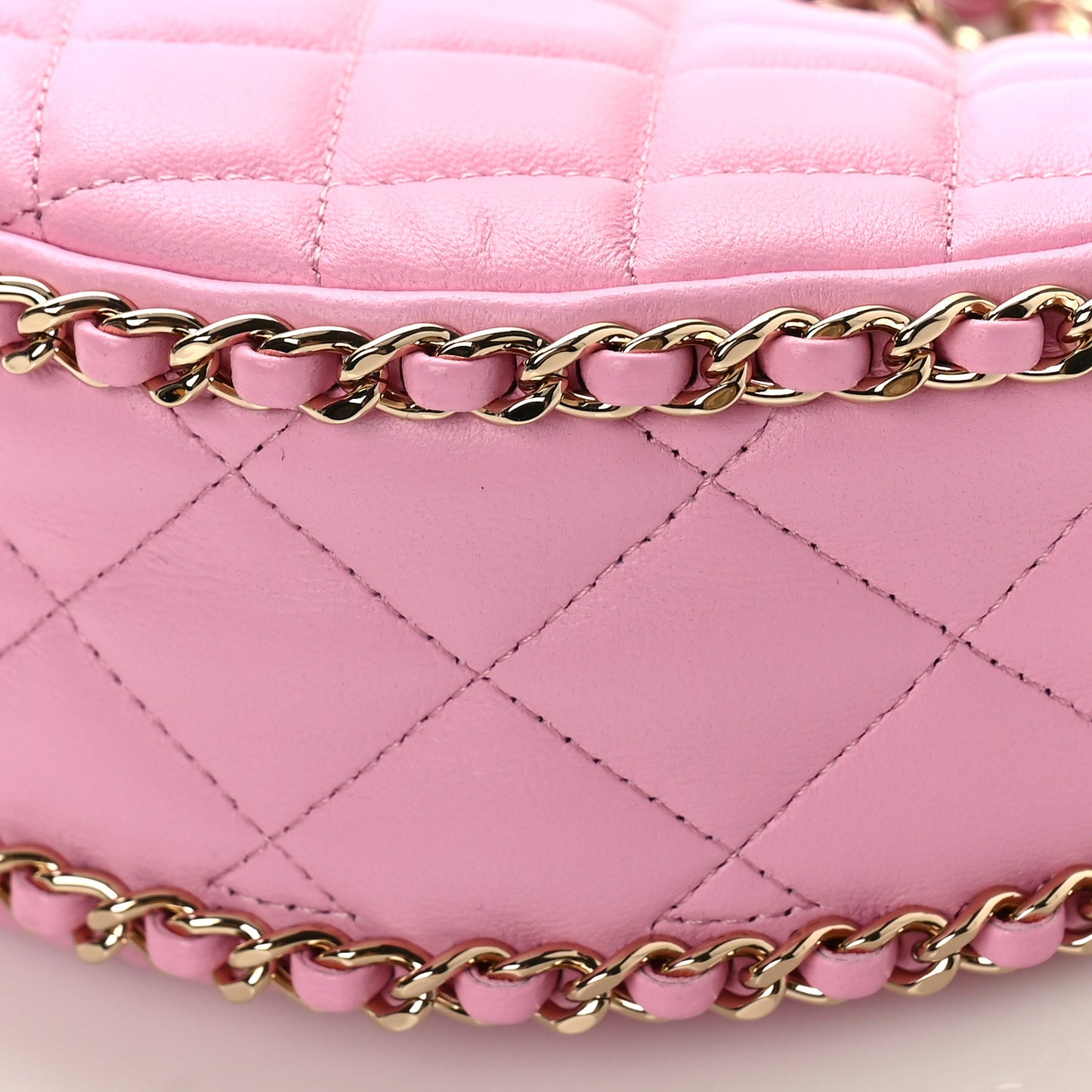 Lambskin Quilted Small Hobo Bag Pink