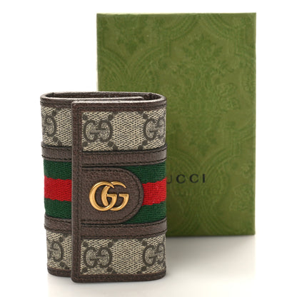 Gucci GG Supreme Monogram Web Ophidia 6 Key Holder Case Beige New Acero 9 of 9