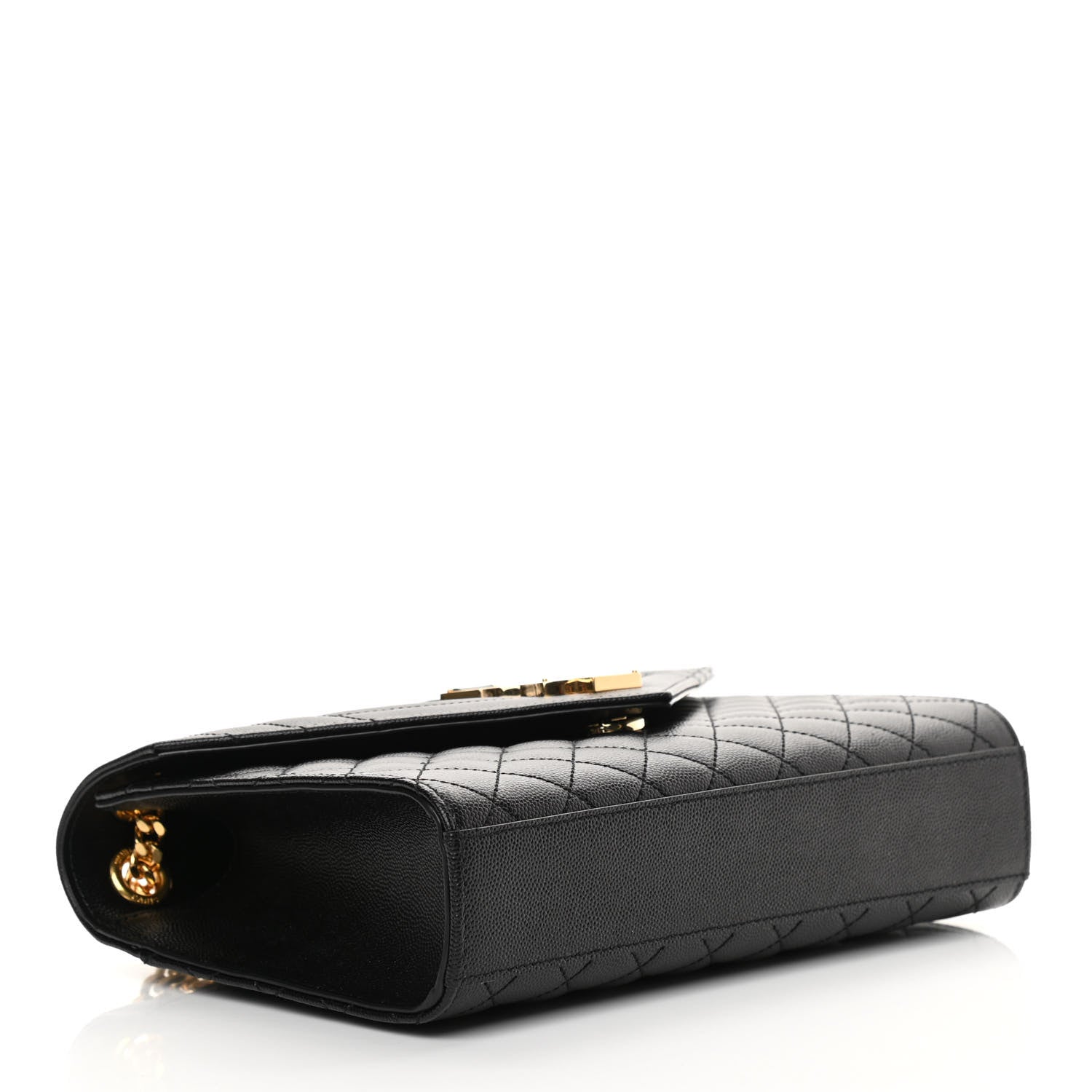 Saint Laurent Grain De Poudre Textured Mixed Matelasse Triquilt Medium Monogram Satchel Black 4 of 10