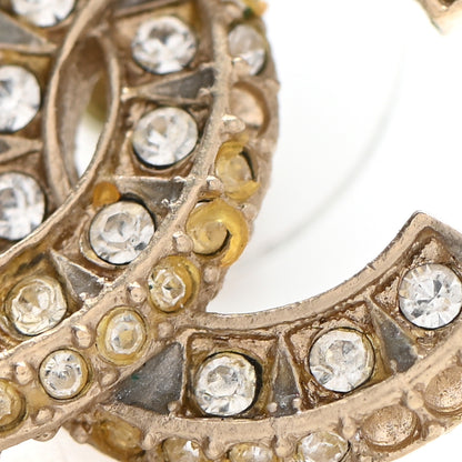 Chanel Crystal Timeless CC Earrings Light Gold 7 of 18