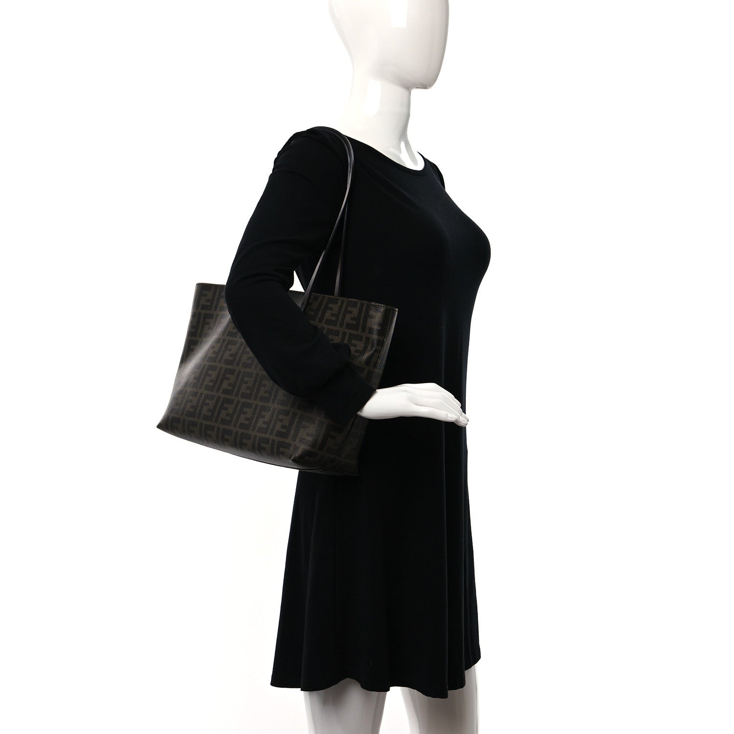 Fendi Zucca Spalmati Small Roll Tote Tobacco Moro 3 of 9