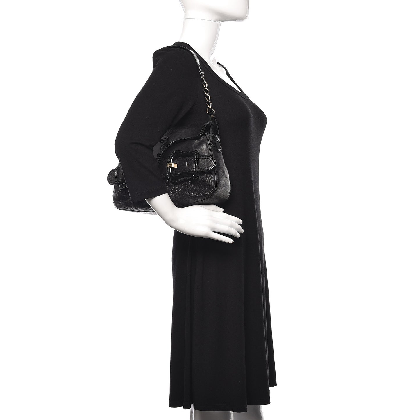 Nappa Patent B Bis Flap Bag Black