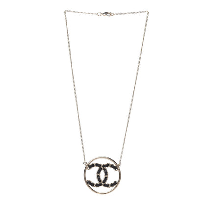 Chanel Lambskin CC Chain Necklace Gold Black 3 of 5