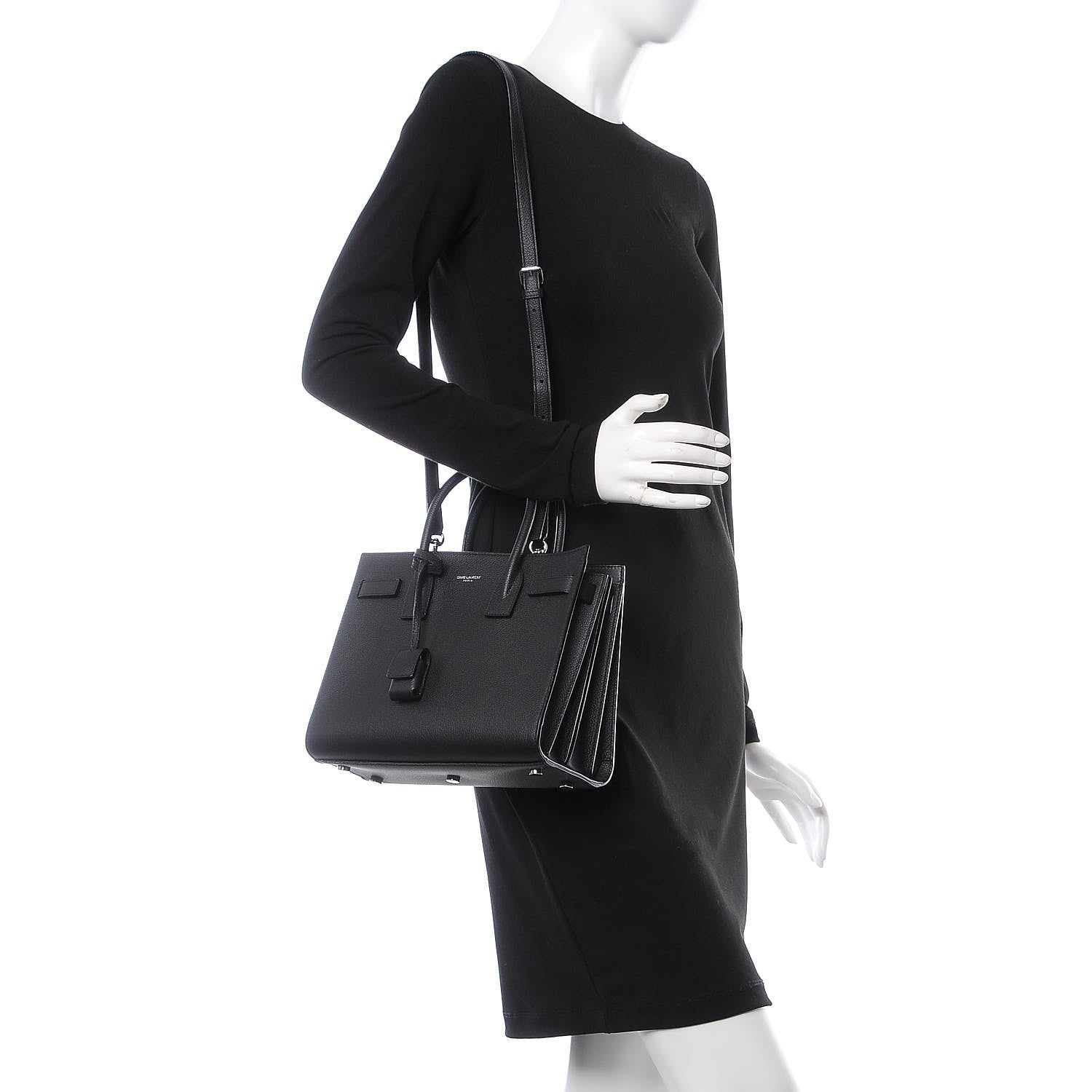 Saint Laurent Grained Calfskin Baby Sac De Jour Black 2 of 8