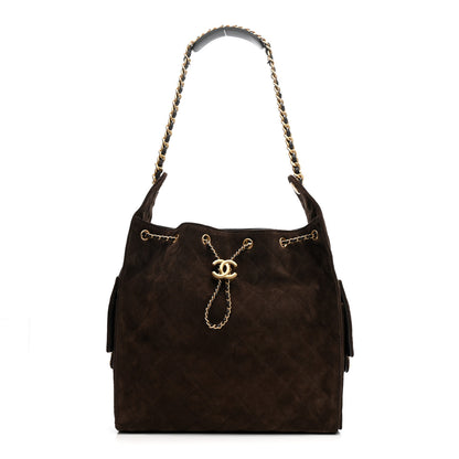 Chanel Suede Quilted Medium Chanel 25 Handbag Dark Brown 1 of 11